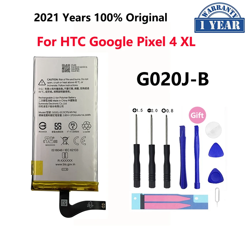

100% Оригинальный аккумулятор 3700 мАч G020J-B для HTC GOOGLE Pixel 4 XL G020J G020B Высококачественная сменная батарея для телефона