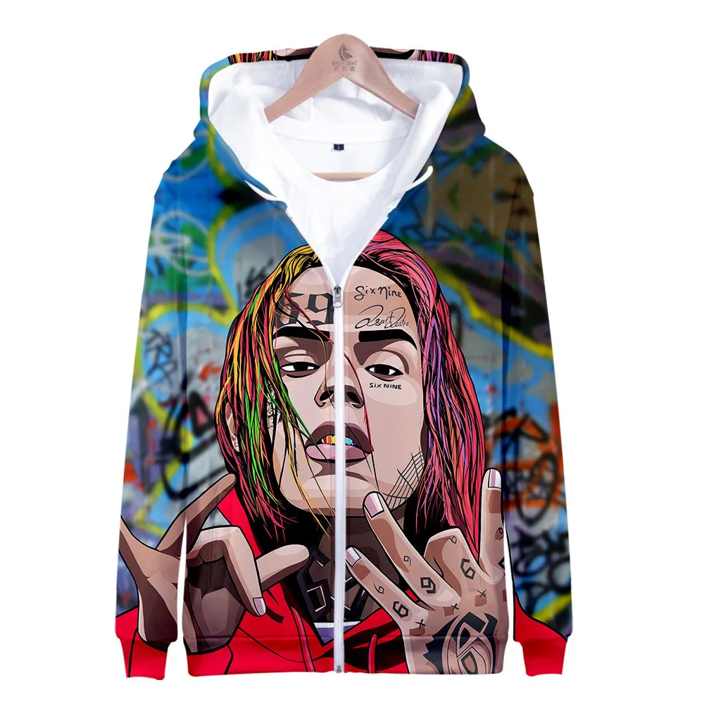6ix9ine 3d толстовки реперские кепки Tekashi69 толстовка модная одежда в стиле хип хоп с
