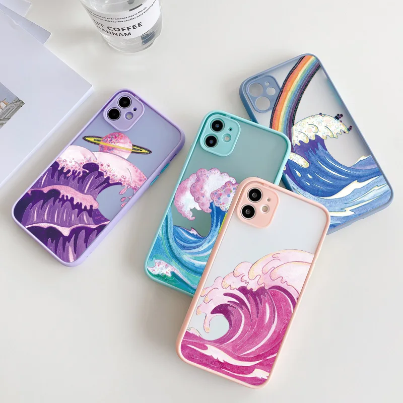 Чехол для телефона с рисунком морской волны и планеты iphone 11 12 13 Pro Max 7 8 Plus X XS XR SE 2020