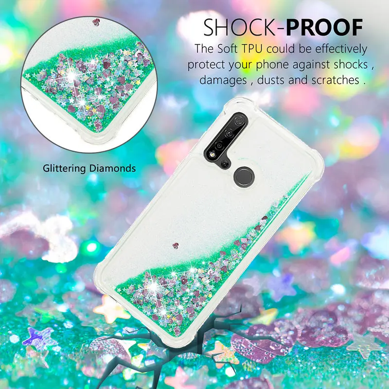 

Huawei P20 Lite 2019 Case Soft Silicon Phone Back Cover For Huawei P 20 Lite 2019 Nova 5i Dynamic Liquid Glitter Quicksand Cases