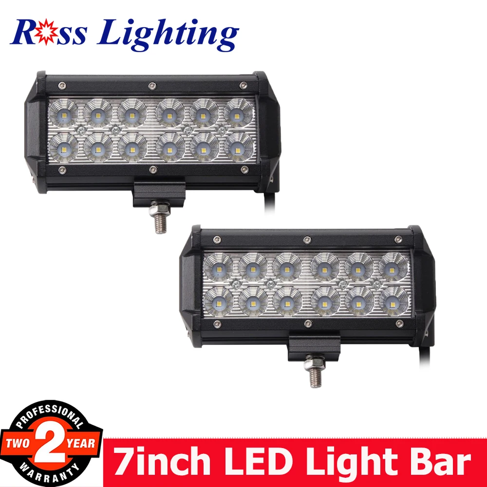 2 шт. 7 дюймов 36 Вт Светодиодный рабочий светильник бар прожектор для лодки