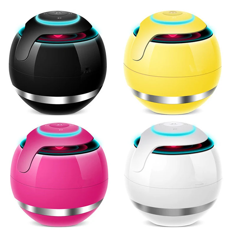 Magic Bluetooth Color LED Music Speakers Light Subwoofer Mini Round Hi-Fi Portable Speakers Support TF FM AUX for Grill Boy