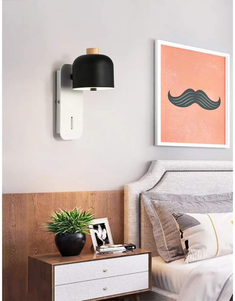 Скандинавский современный минималистичный прикроватный светильник творческая
