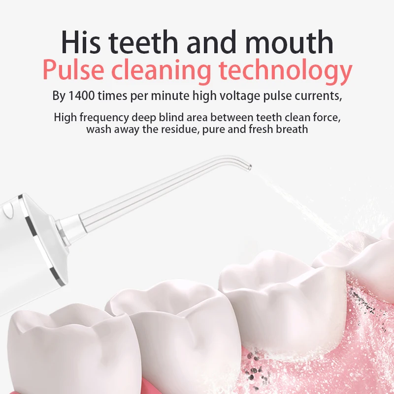 

Household Oral Irrigator Portable Water Dental Flosser USB Rechargeable Water Jet Floss Tooth Pick 4 Jet Tip 200ml 3Models