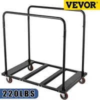 vevor 5ft black folding table dolly 60 round storage party event rental furniture 8 10 tables with steel frame rolling casters