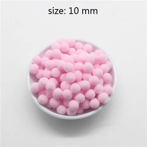 No 13 light pink 1600 шт 10 мм помпоны меховой плюшевый шар для рукоделия DIY ювелирных изделий для дома, свадьбы, украшения одежды, праздничные принадлежности для мероприятий - Цвет: No 13 light pink
