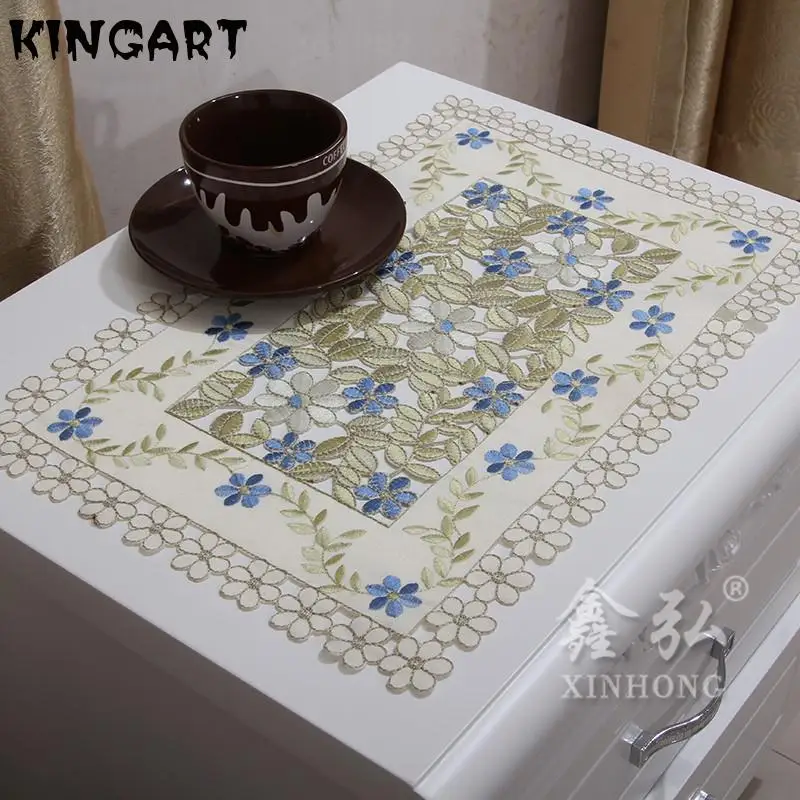 Вышитая Свадебная настольная дорожка ткань Роскошный домашний декор зеленая