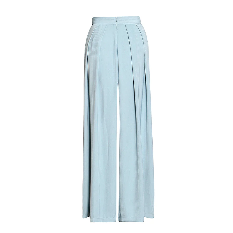

GALCAUR Ankle Length Pants For Women High Waist Ruched Loose Korean Streetwear Wide Leg Trousers Female 2020 Autumn Clothing New
