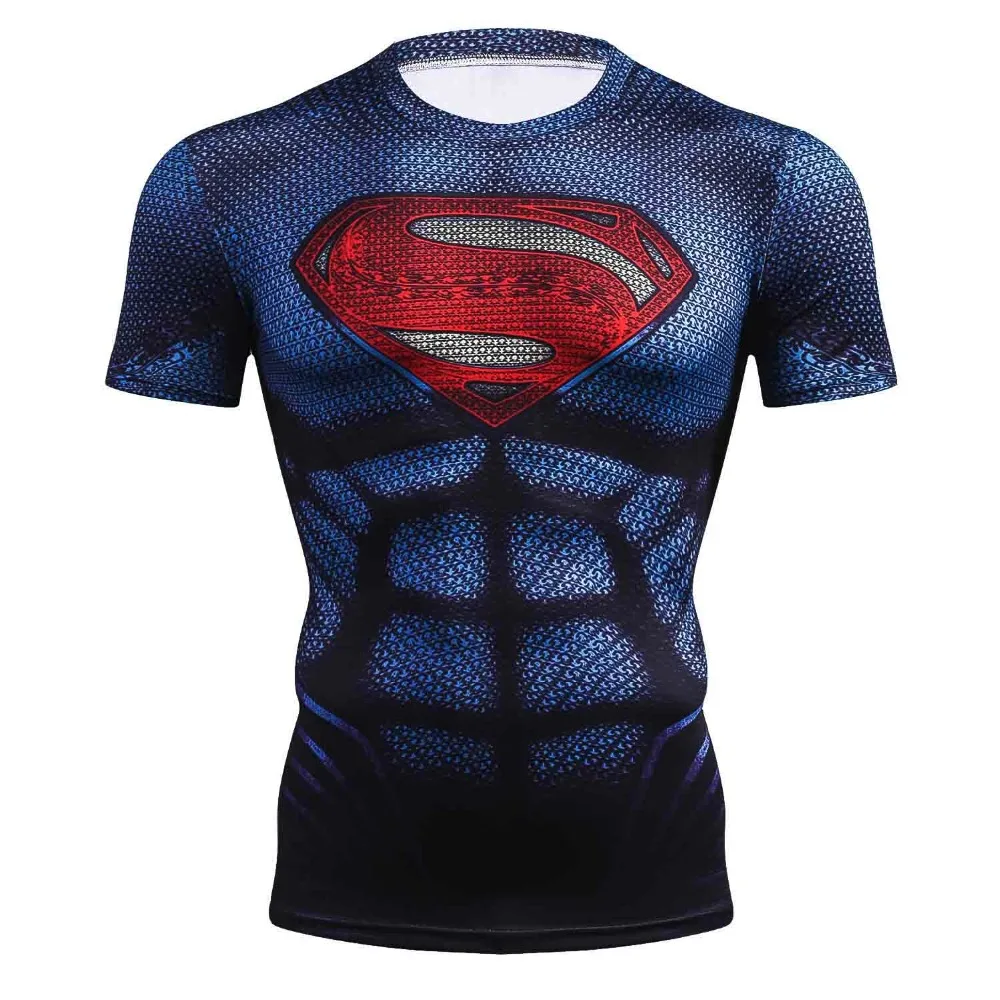 

Summer Hot Selling Compression Fitness T-shirt 3D Printing Exercise Short Sleeve Leisure Sport O-neck Top