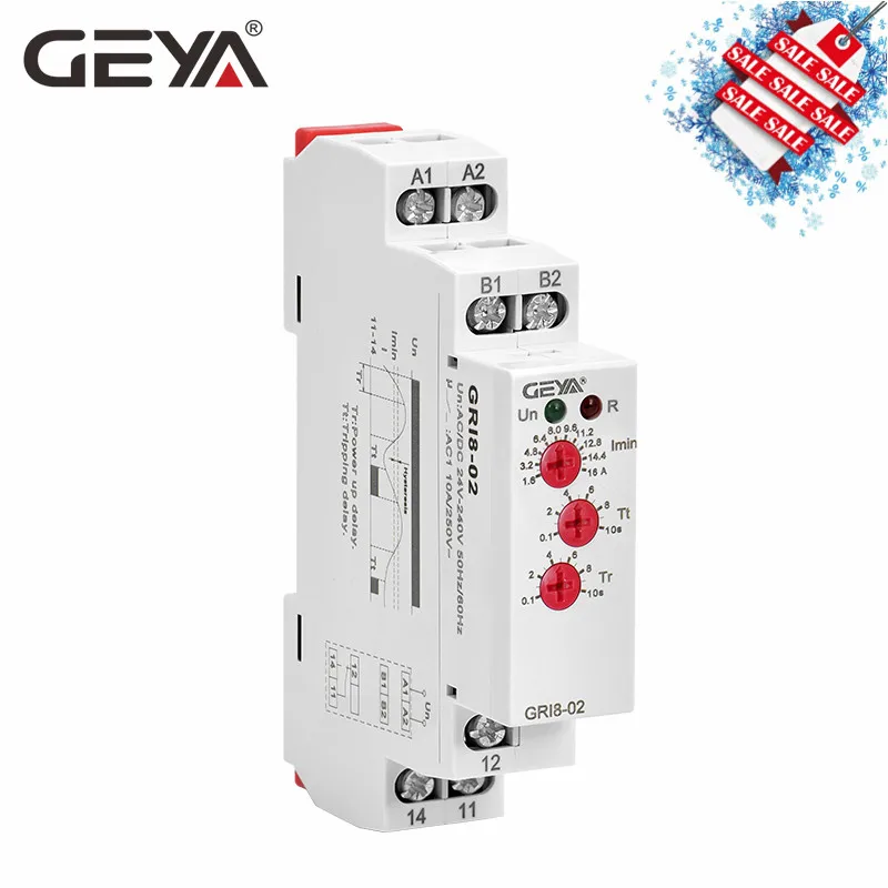 GEYA GRI8-02 под током Сенсор реле переменного тока 24 V-240 в ток Управление реле 0.05A 1A 2A 5A 8A 16A реле