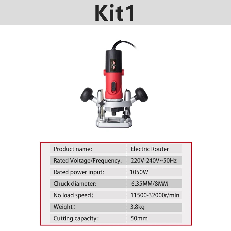 kit1 1050 Вт/1500 Вт/2100 Вт деревообрабатывающий электрический триммер роутера фрезерование древесины гравировальный долбежный обрезной станок ручная резьба столярные работы - Цвет: kit1