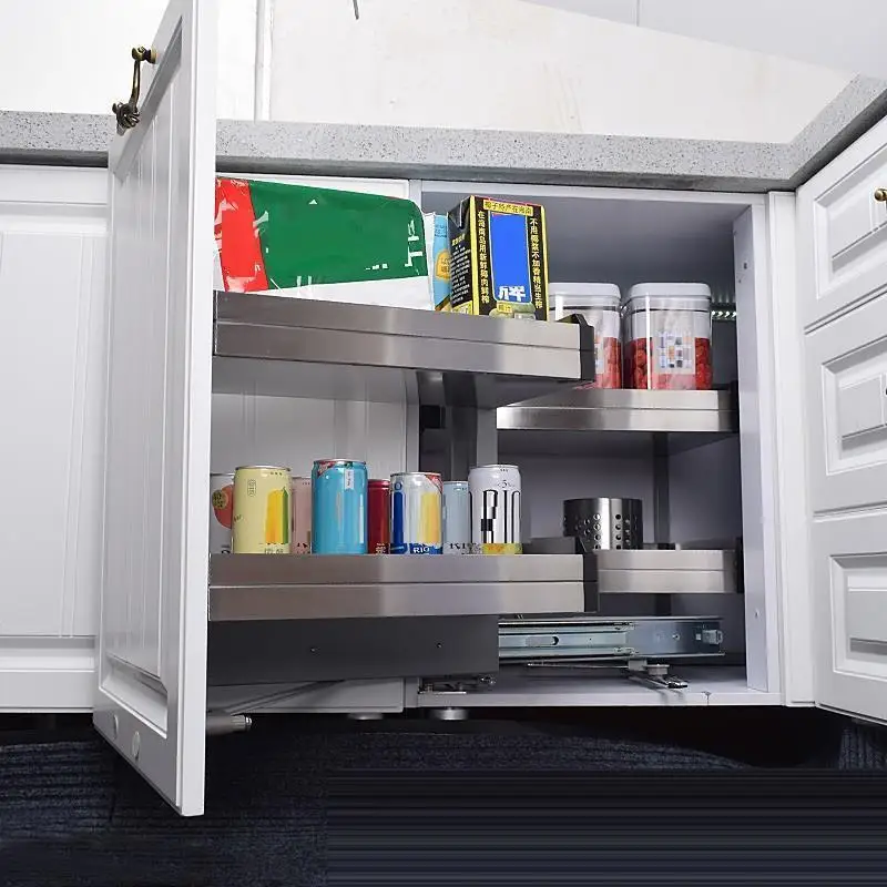 Аксессуары для хранения шкафа Organizador из нержавеющей стали Cocina Органайзер стеллаж для кухонного шкафа Cestas Para Organizar корзина
