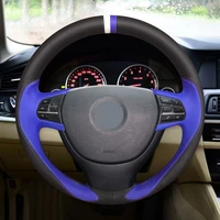 for bmw f10 f07 gt 2009 2017 f11 touring 2010 2017 f01 f02 2008 2015 hand sew black genuine leather car steering wheel cover