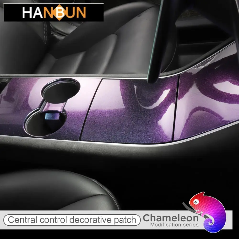 

Interior modification car central control panel protect patch for Tesla Model3 and ModelY starry sky chameleon series