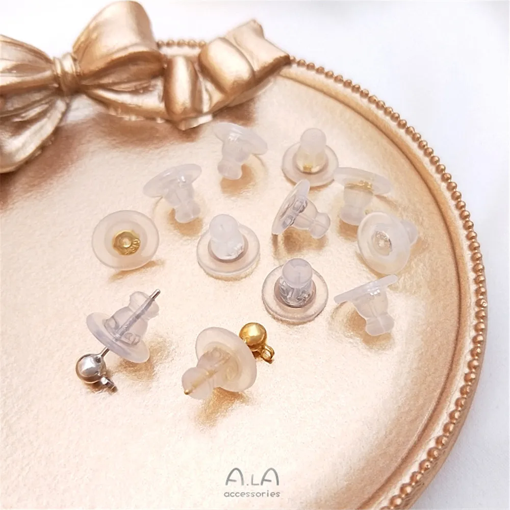 

Japan imported 18K gold silver advanced ear plug ear plug anti environmental protection silicone ear plug ear cap anti allergy