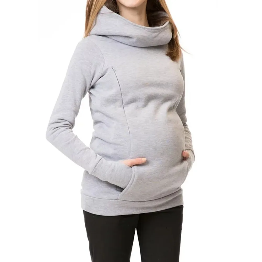 Women Pregnant Tops Nursing Maternity Long Sleeves Hooded Clothes Hoodie Sweatshirts Casual Winter Blouse Women Maternity Top enlarge