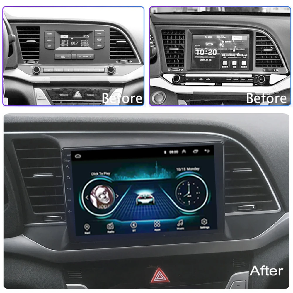Автомагнитола для Hyundai Elantra 2016 2017 2018 2 Din Android 8 1 9 дюймов мультимедийный видеоплеер