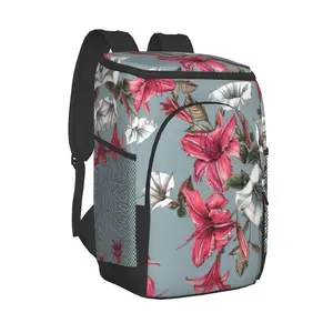 refrigerator bag watercolor daylilies and datura soft large insulated cooler backpack thermal fridge travel beach beer bag free global shipping