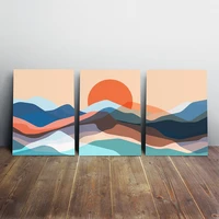 amtmbs 3 pcs abstract mountain sunset diy painting by numbers adults for drawing on canvas coloring by numbers wall art decor