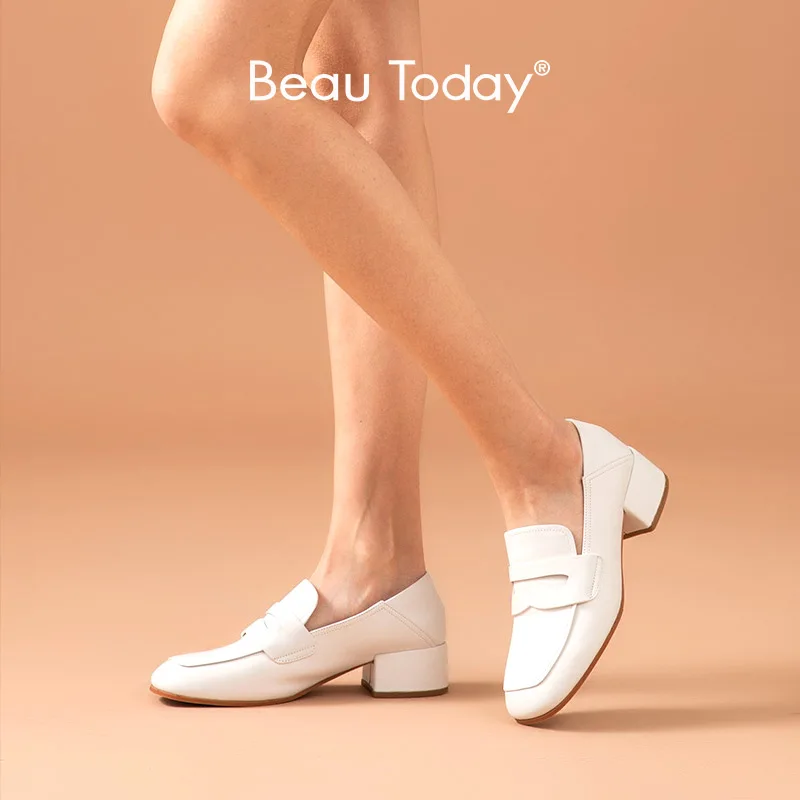 Женские туфли лодочки BeauToday повседневные офисные из натуральной телячьей кожи с