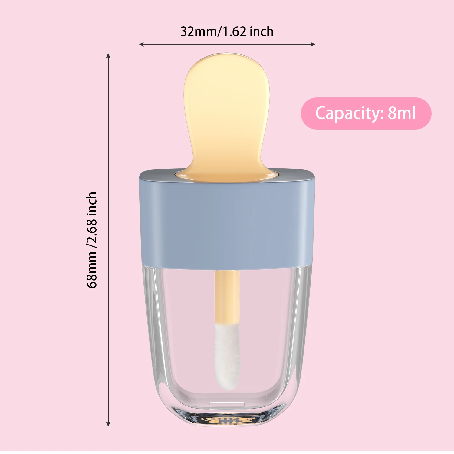 1 шт. милый стеклянный флакон для губ глазурь модный пустой DIY макияжа с