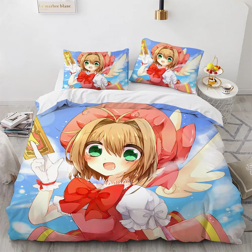 

Комплект постельного белья с 3d-рисунком аниме Cardcaptor Sakura, пододеяльник, наволочки, новое одеяло, Комплект постельного белья s, постельное бел...