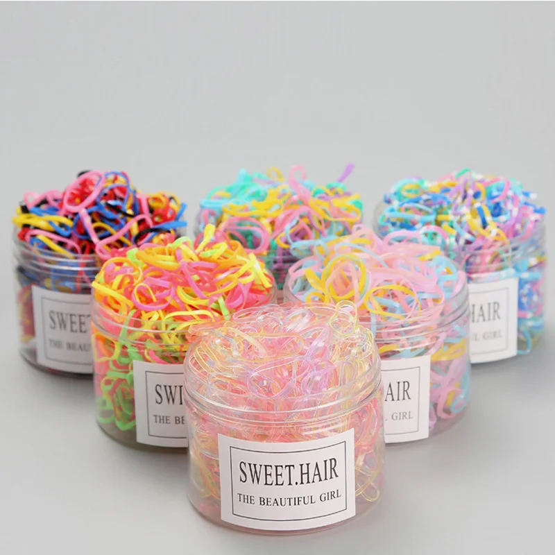 500 шт. утолщенные резинки для волос женские красочные Детские Черные простые