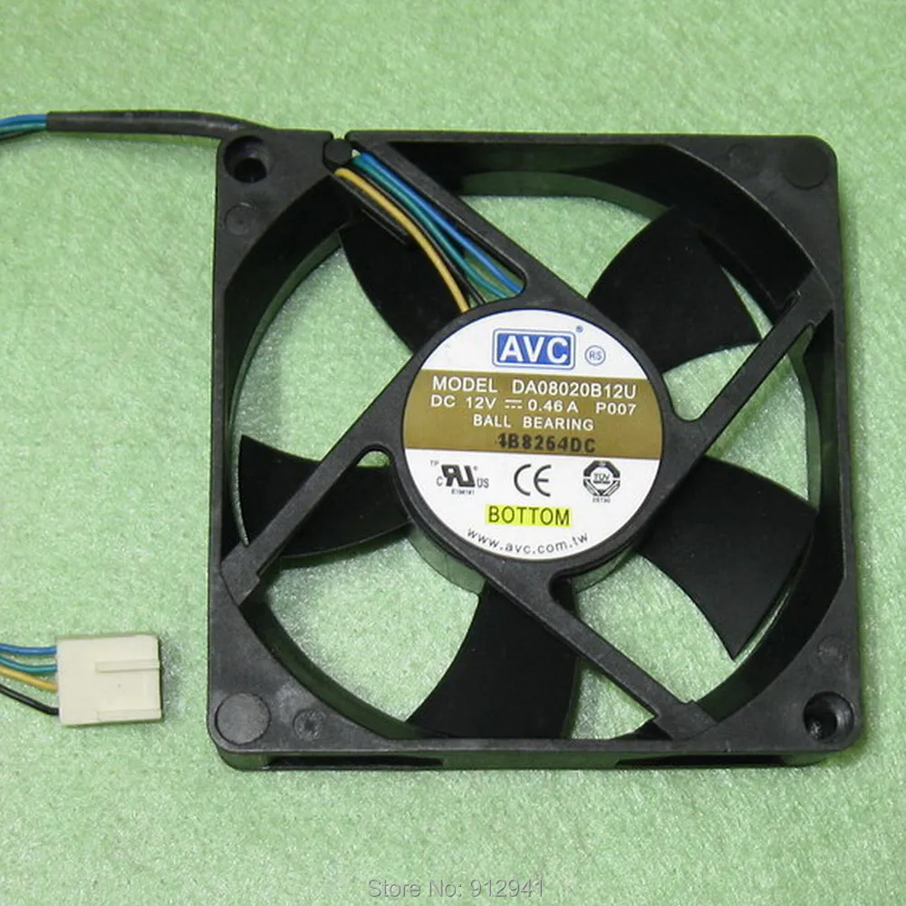 B68 AVC DA08020B12U 8020 80 мм x 20 шаровой подшипник ШИМ кулер охлаждения вентилятор DC 12V 0.46A 4 провода 4Pin разъем|cooling fan 12v|fan