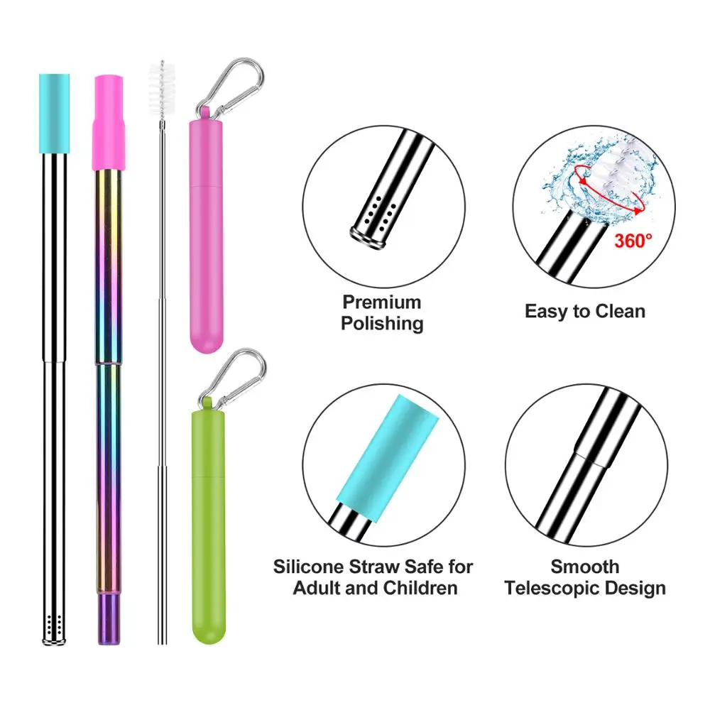 2 шт./упаковка телескопическая металлическая нержавеющая сталь с отверстием и