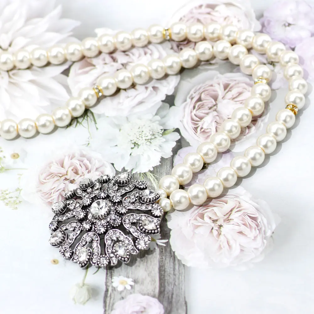 Женское колье с искусственным жемчугом|Ожерелья подвеской| |