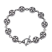 11mm stainless steel curb cuban link chain bracelet men vintage pattern punk jewelry charm bracelets bangles gift gl0019