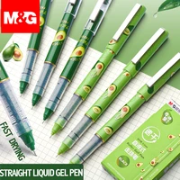 mg 3612pcs straight liquid gel pen avocado limited full needle tip roller pen fast dry gel pen kawaii school supplies