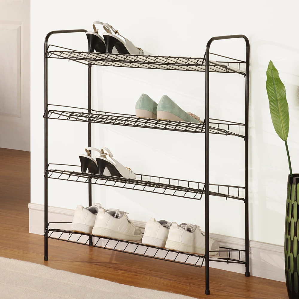 Новый 4-уровневый стеллаж для обуви металлический хранения органайзер домашней