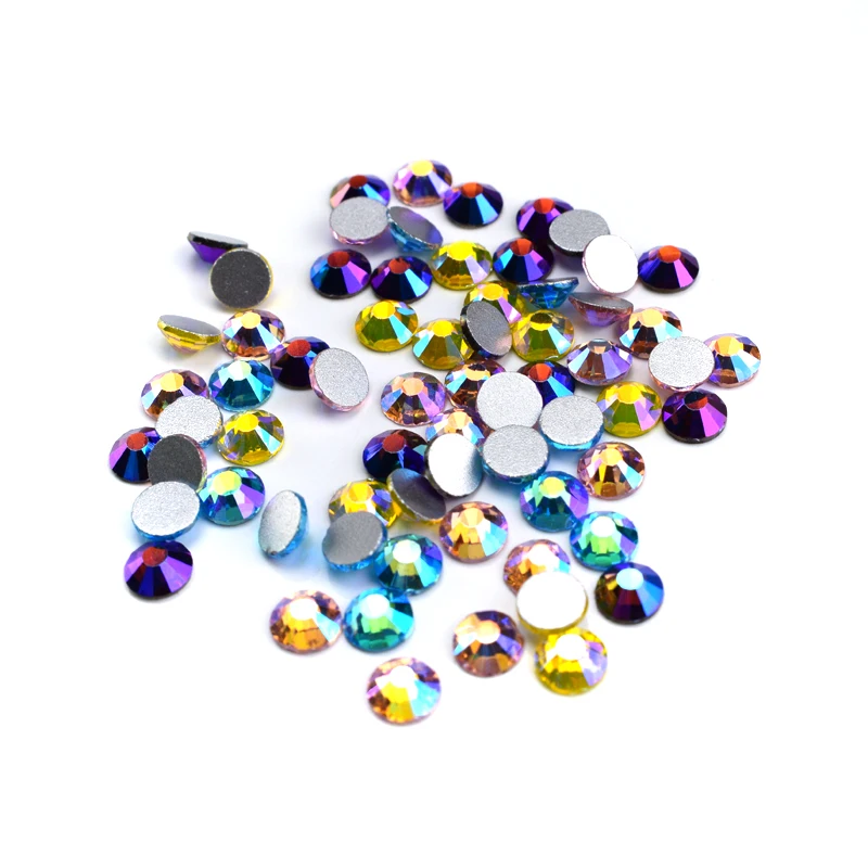 Смешанные разные размеры Стразы Блестящие кристаллы AB Красочные без горячей