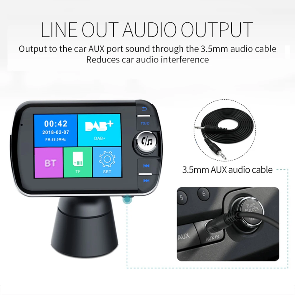 

2V - 24V Bluetooth4.2 Color Screen Car Charger Radio Receiver MP3 Music Player FM Transmitter Car Accessories Interior