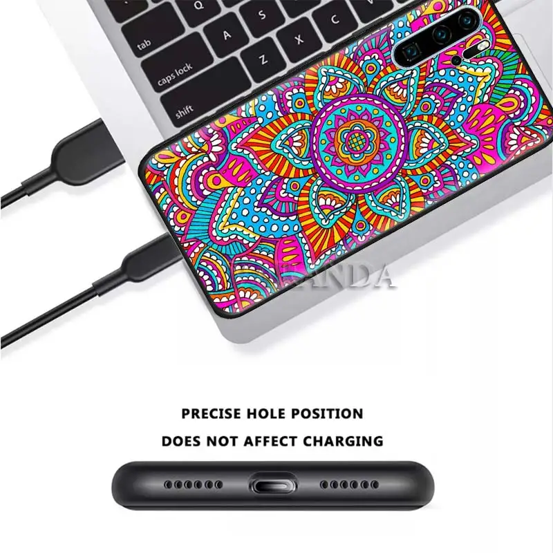 Mandala Chakra Yoga Cases for Huawei P20 P30 Pro P40 Lite E P Smart 2021 S Z 2019 Shell Black Silicone Phone Covers