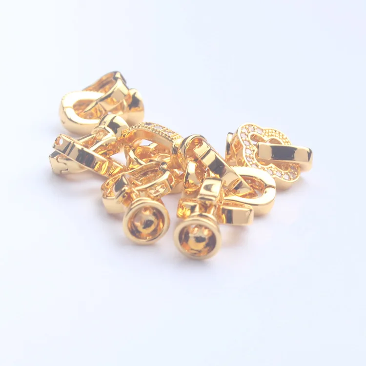 18 каратовый тип BaoJinBao цвет красное клеверное ожерелье браслет замок своими руками ремесло жемчужная цепочка концы пряжки на свитер.