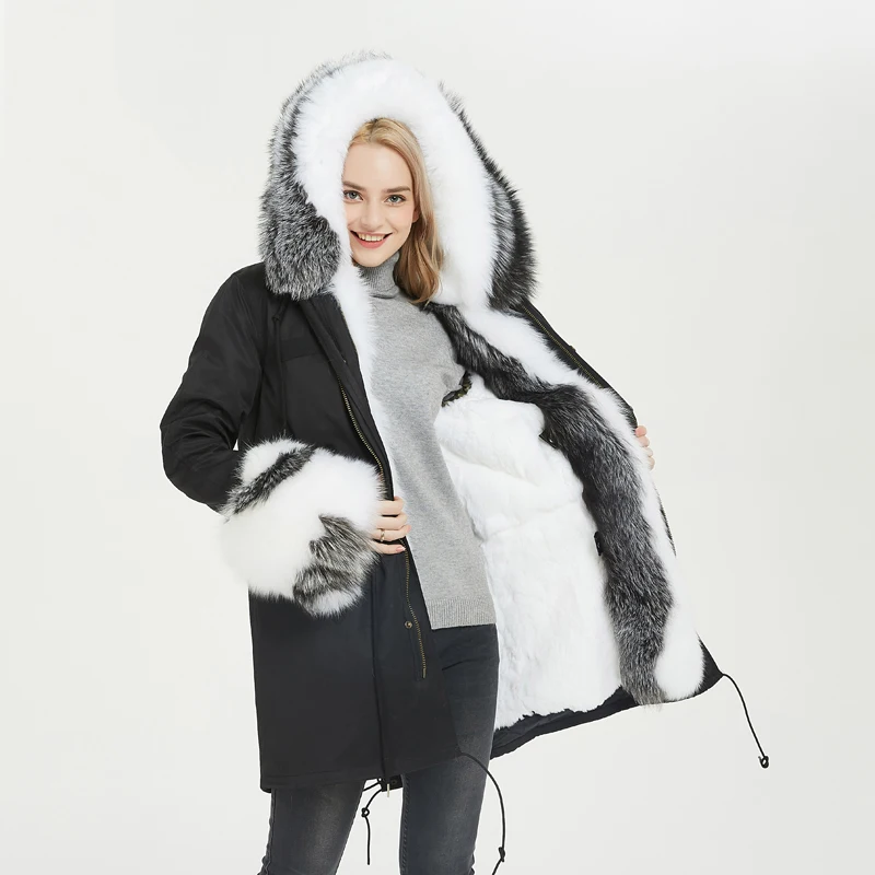 CKMORLS парки из натурального Лисьего меха цветные теплые для отдыха куртки женщин