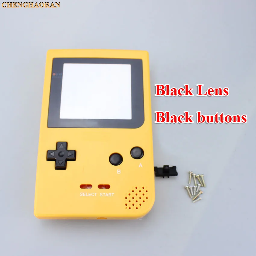 P yellow ChengHaoRan, 16 цветов на выбор, для nintendo Gameboy, карманный корпус, чехол, замена, для GBP, чехол, крышка с кнопками, комплект - Цвет: P yellow