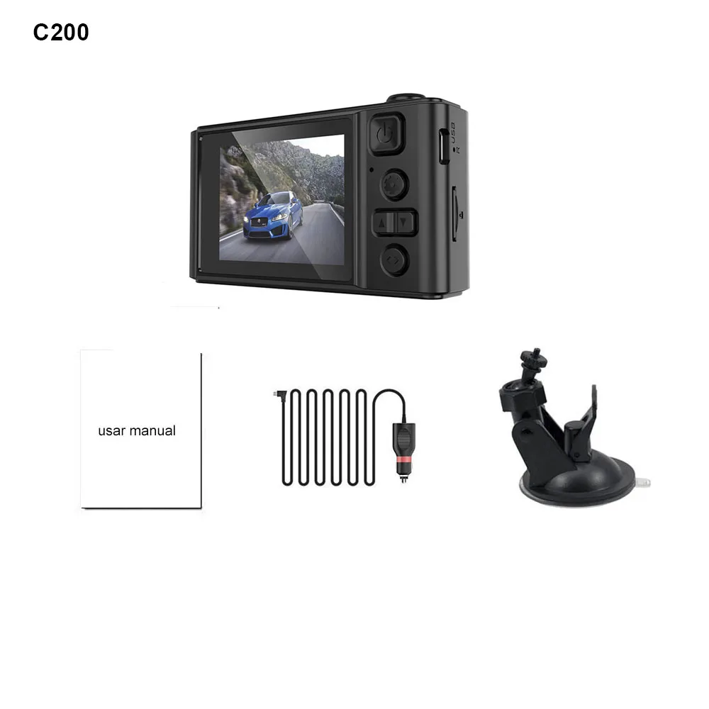 C200 HGDO, 2 дюйма, Автомобильный видеорегистратор, мини видеорегистратор, Full HD, автомобильная камера, видеокамера, 1080 P, видеорегистратор, ночное видение, видеорегистратор, авторегистер, видеорегистратор - Название цвета: C200