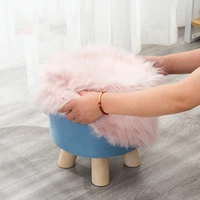 baby chair cover plush fabric creative small bench wood mini round stool covers cute child sofa stool cover without stools