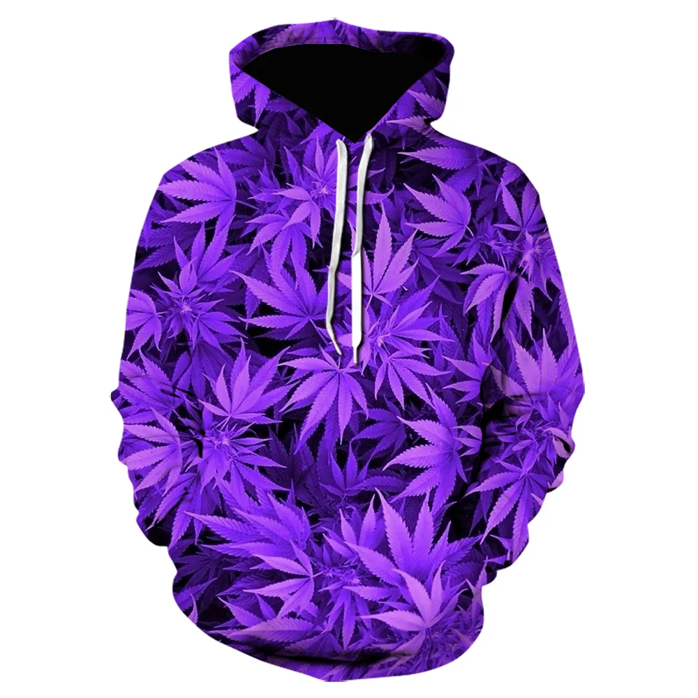 

Autumn And Winter Purple Leaf Hoodie Fashion Women Men's Sweatshirt Party Travel Cycling Outdoor Warm Hoodie Recommendation