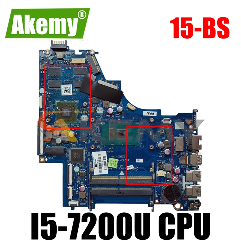 

924756-601 924756-501 Laptop motherboard For HP Pavilion 15-BS i5-7200U Notebook Mainboard LA-E801P 216-0867071 DDR3