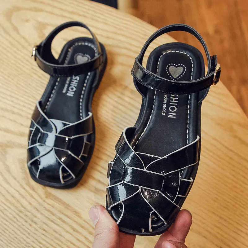 

Girls Sandals Children's New Soft-soled Shiny Girls Shoes Children's Breathable Non-slip Girls Fashion Sweet Princess Sandals