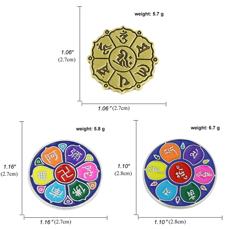 Брошь Будда в этническом стиле аксессуары для одежды значок Тай Чи с мантрой