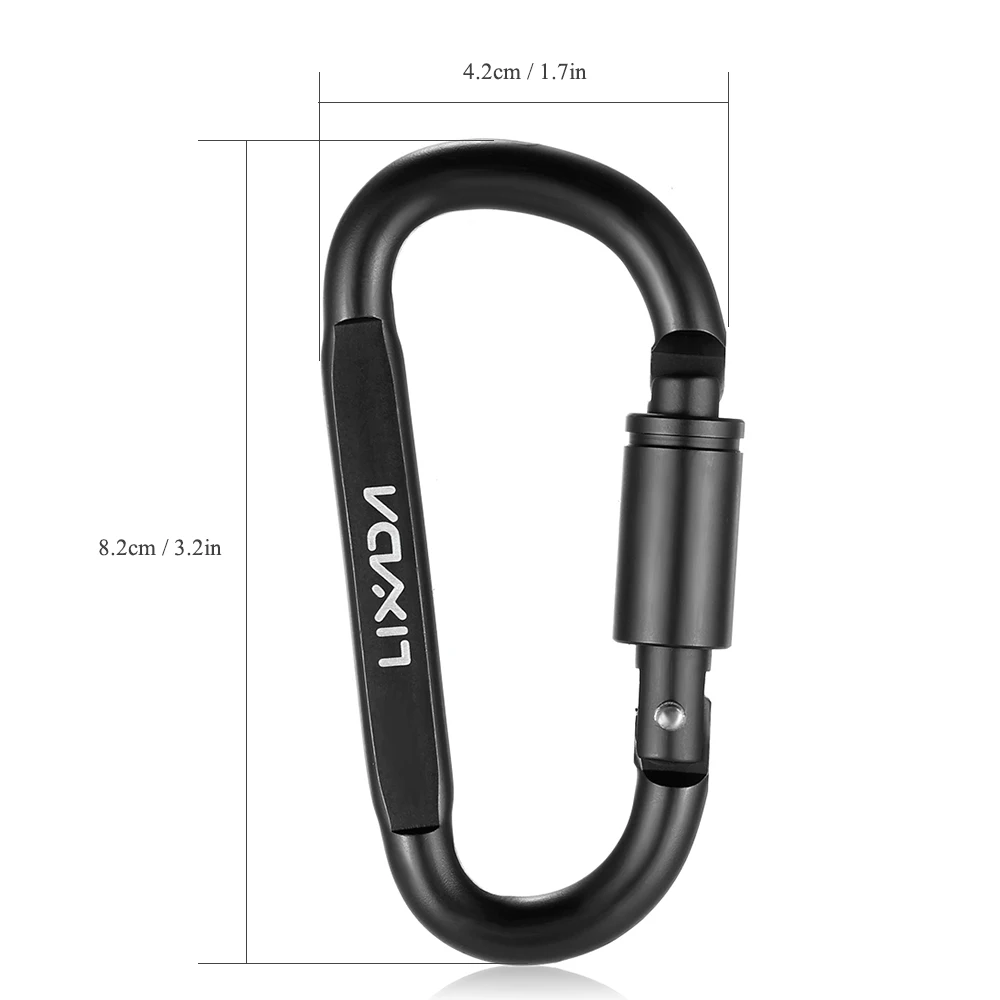 

Lixada 9 PCS Survival D-ring Locking Carabiner Clip Set Screw Lock Hanging Hook Buckle Keychain Camping Climbing Equipment