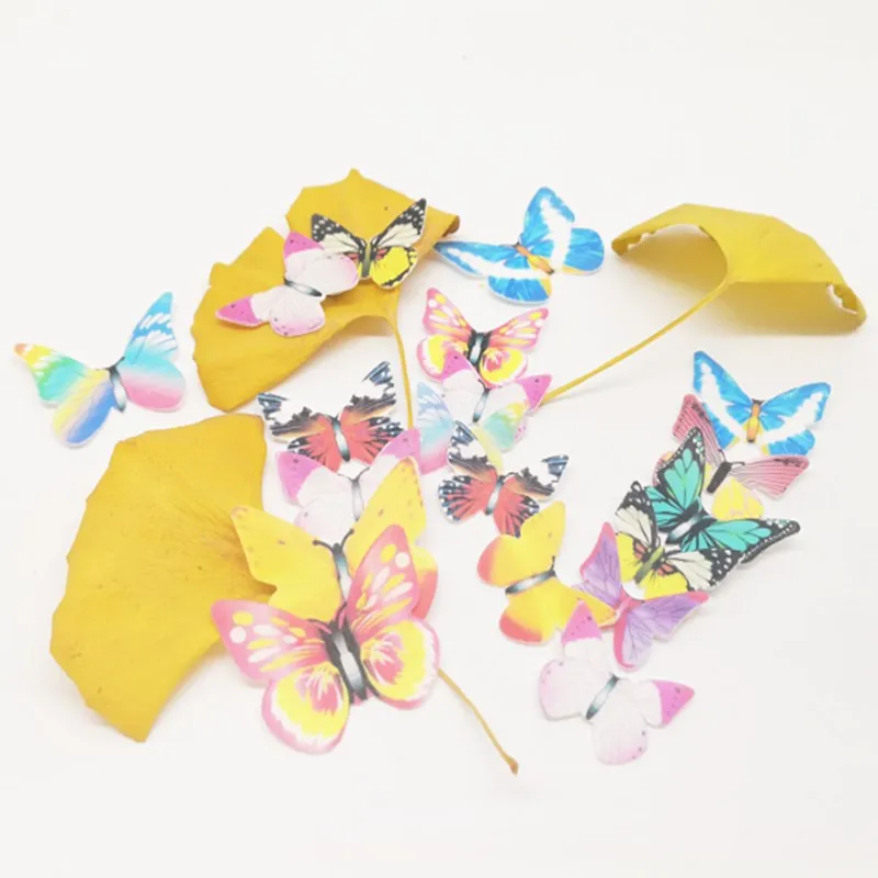 Съедобные украшения для торта смешанные бабочки клейкая Вафля рисовая бумага