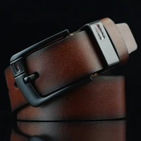 mens belt high quality pin buckle genuine leather for jeans cowskin casual luxury belts business cowboy waistband male fashion