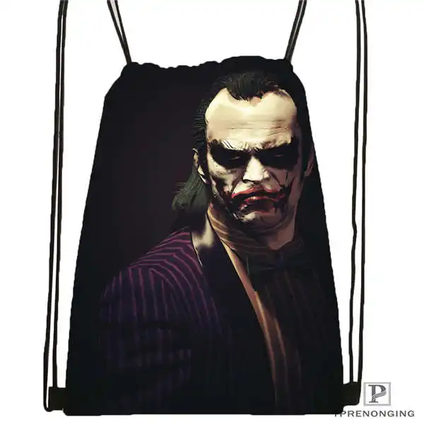 Custom the joker batman arkham походная сумка на шнурке милый рюкзак для детей (черная спинка)