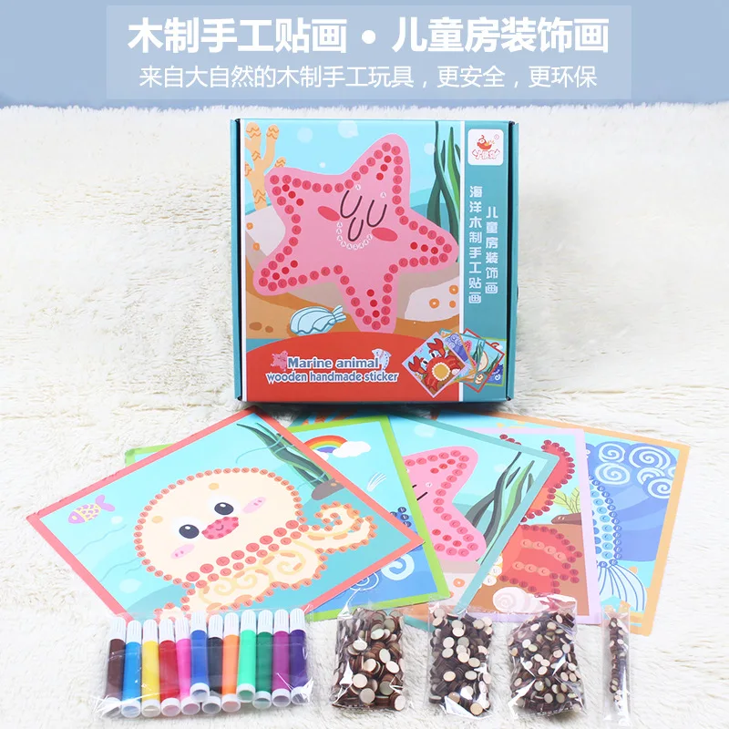 Пазл расписанный вручную Веселая детская комната деревянная декоративная